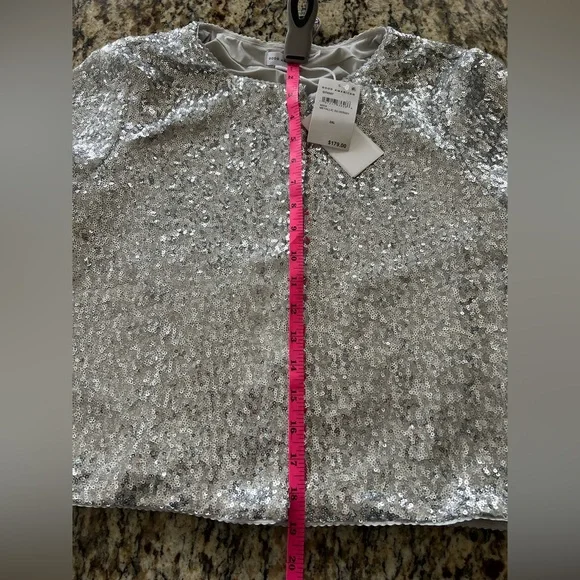 Good American Cluster Sequin Crop Cardigan L NWT - Picture 12 of 13
